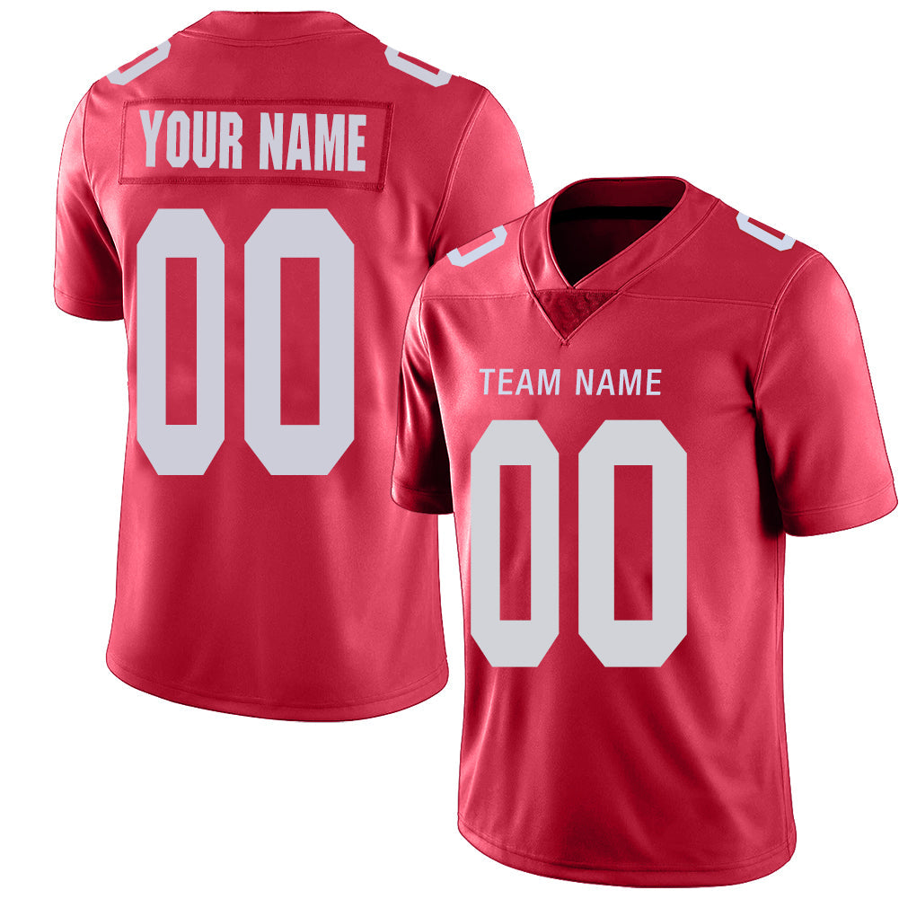 Custom Red NYJ Football Shirt Top