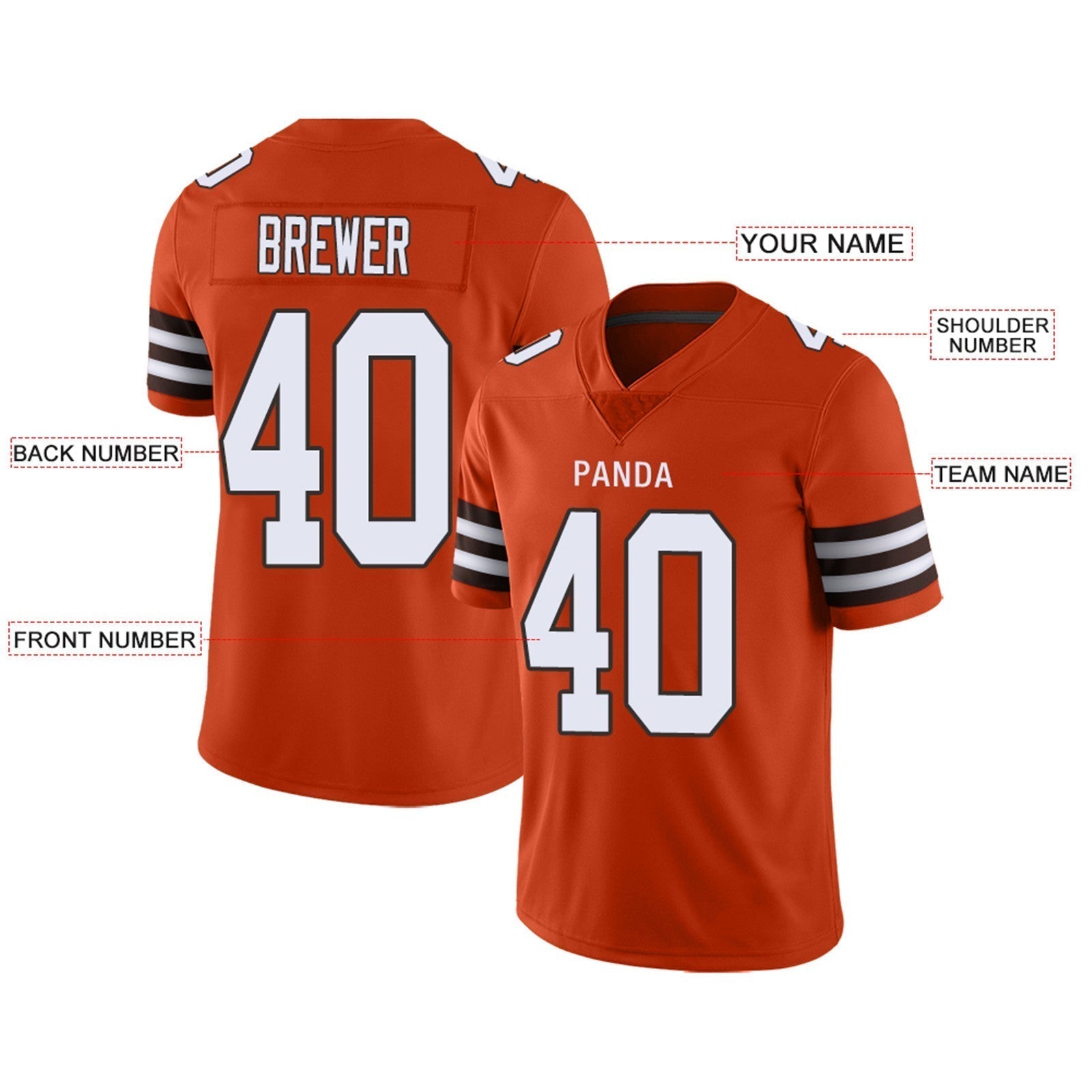 Custom Brown CLE Football Shirt Top