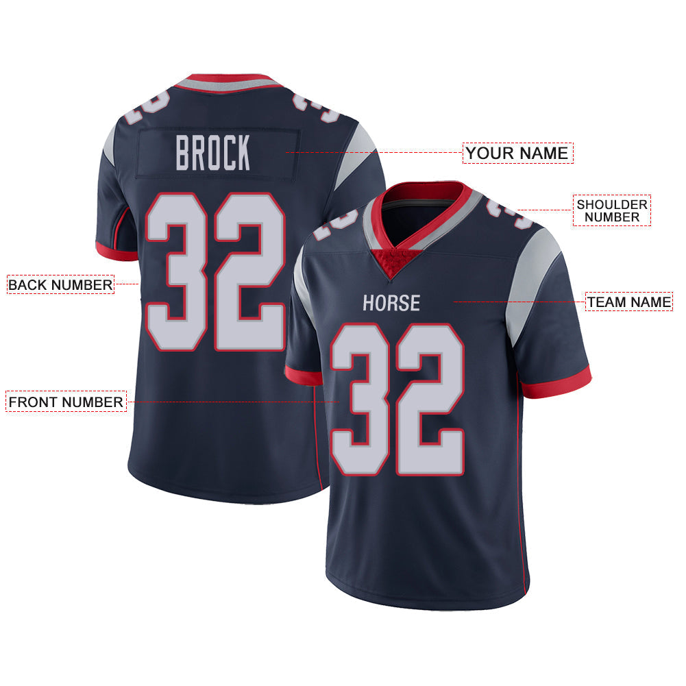 Custom Navy NE Football Shirt Top