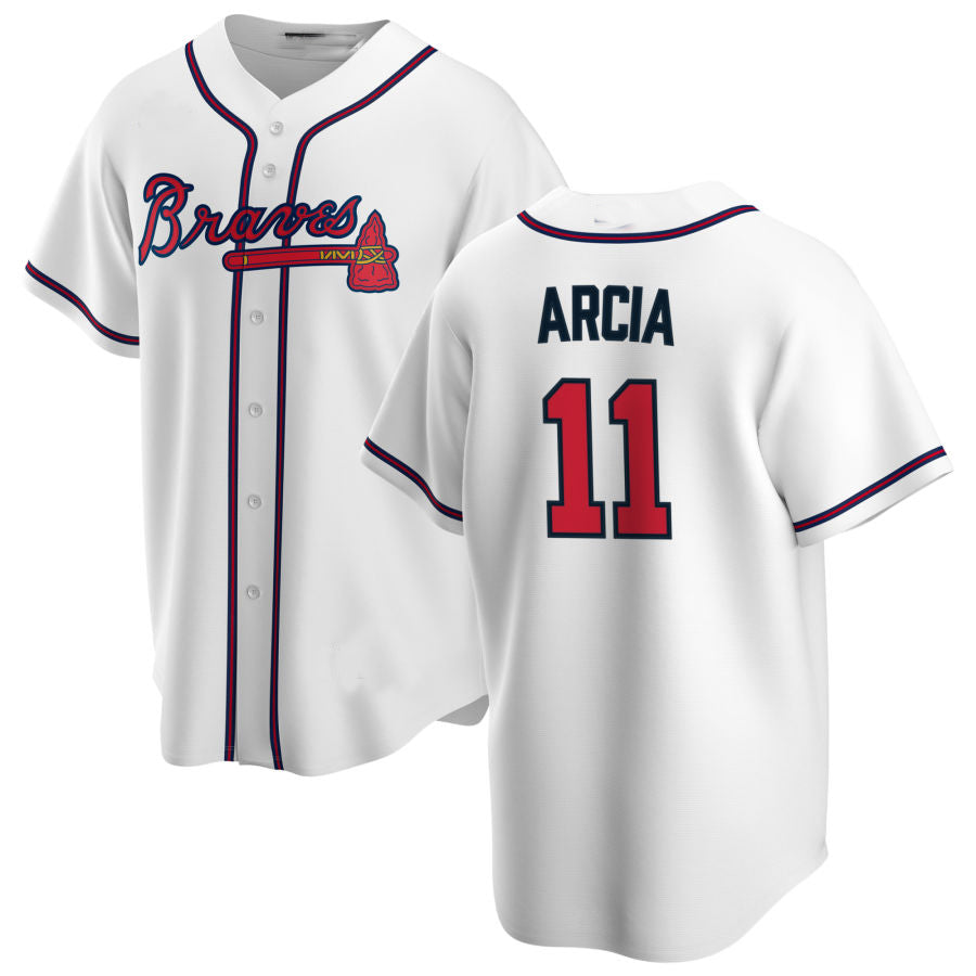 Custom #11 White ATL Baseball Shirt Top