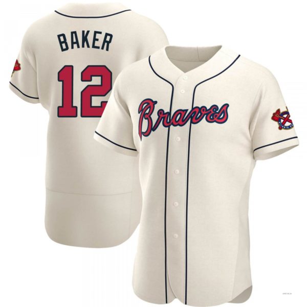 Custom #12 Cream ATL Baseball Shirt Top