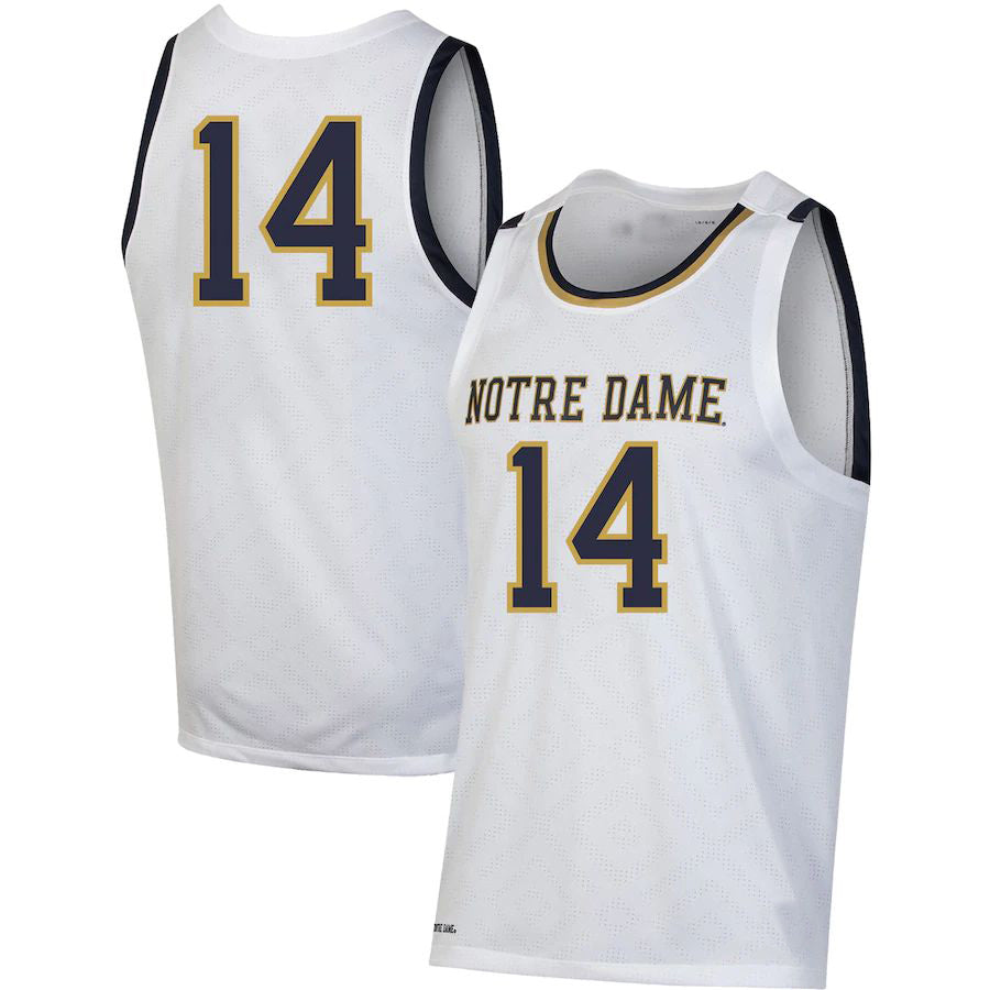 Custom #14 White Throwback Basketball Shirt Top