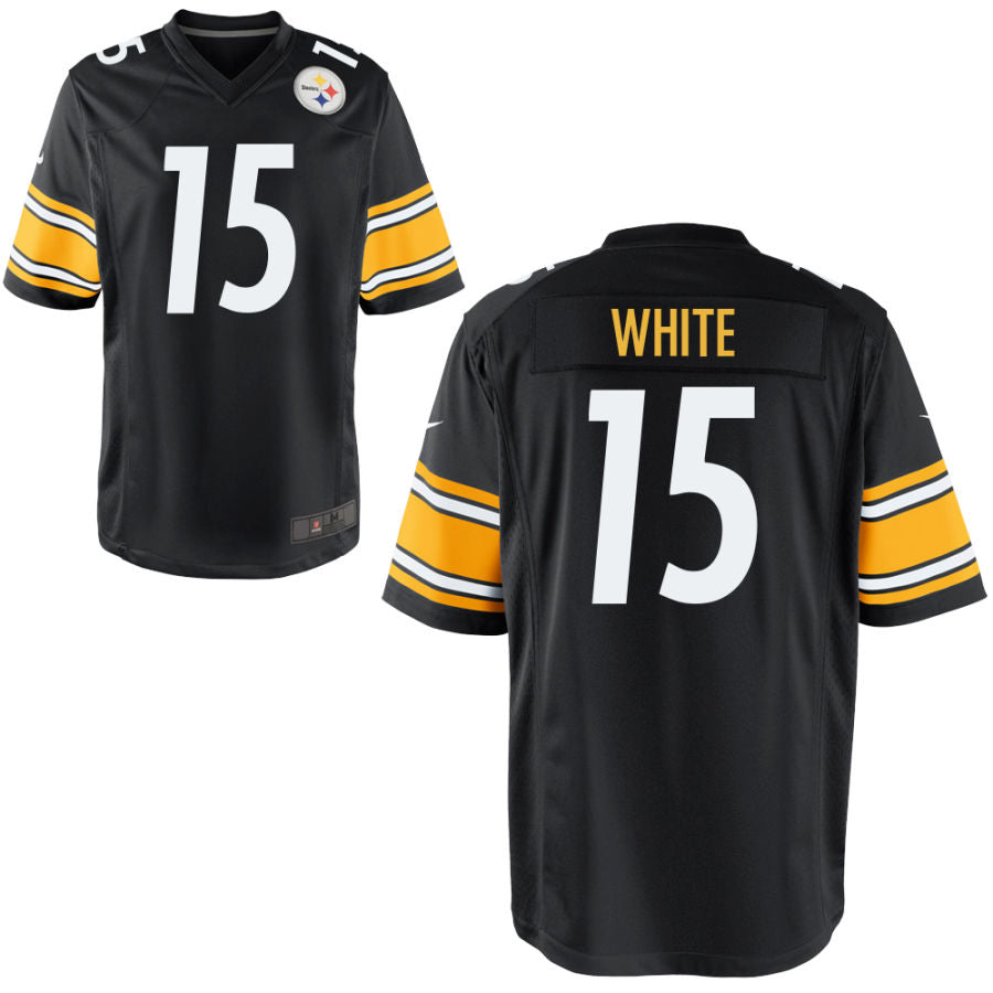 Custom #15 White PIT Football Shirt Top