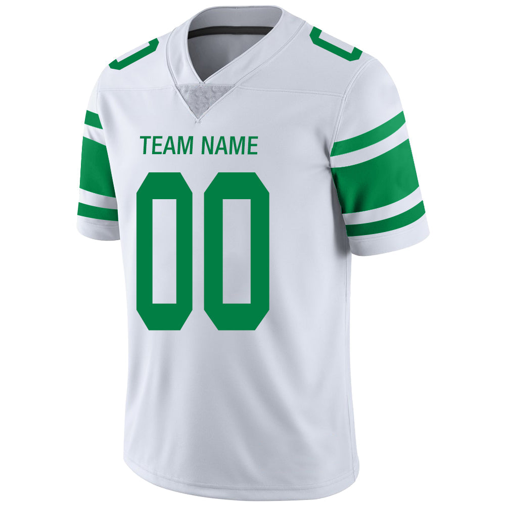 Custom White NYJ Football Shirt Top
