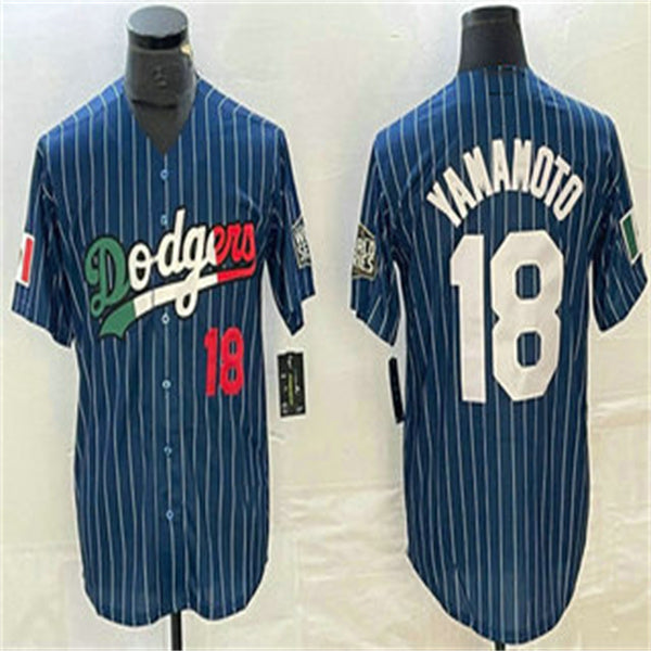 Custom #18 Navy LAD Baseball Shirt Top