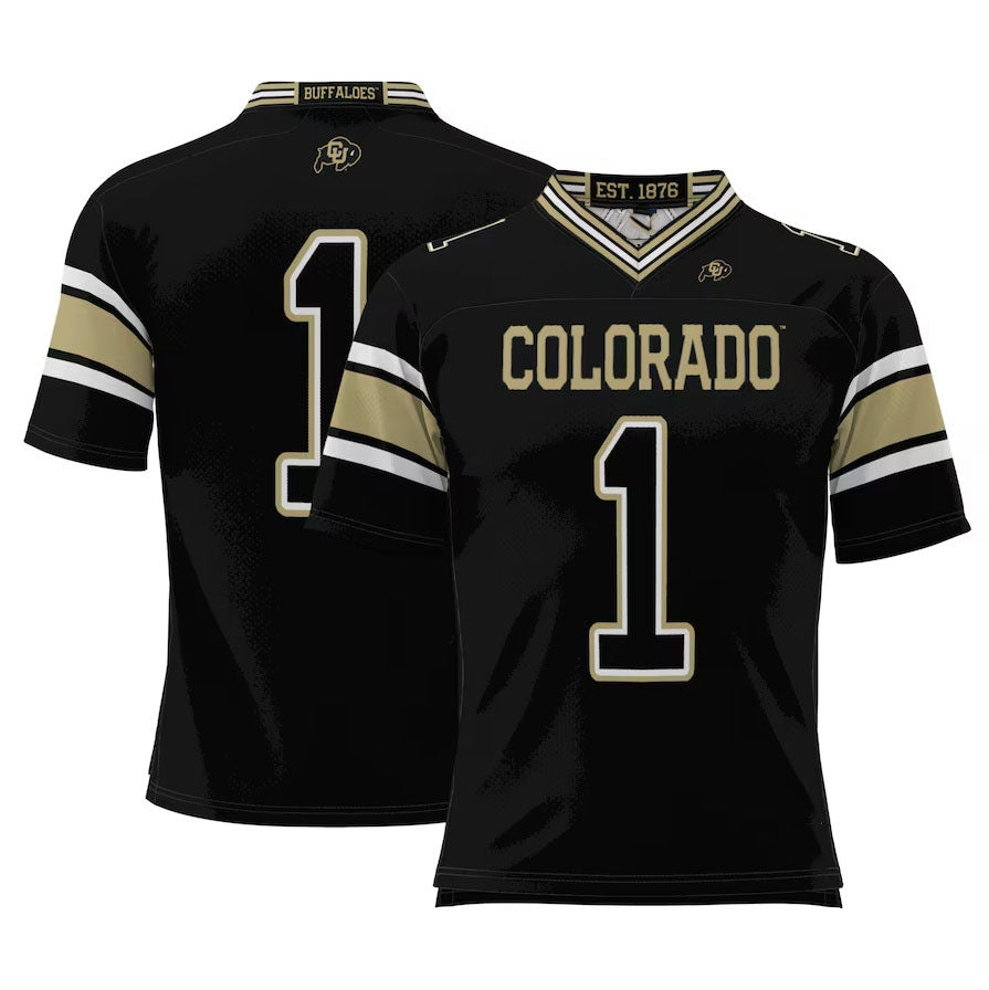 Custom #1 Black Football Shirt Top