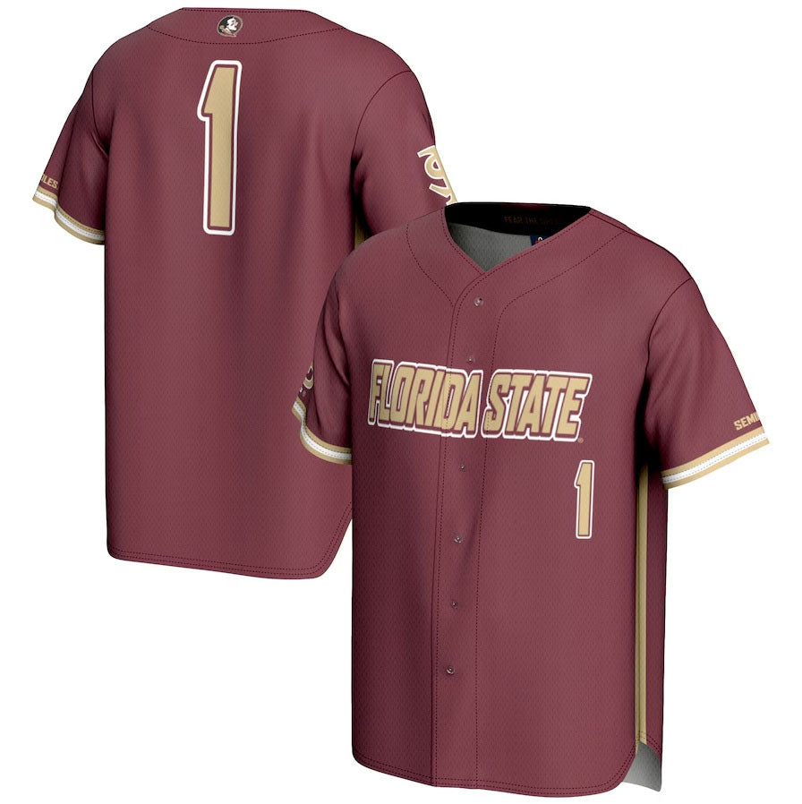 Custom #1 Garnet Baseball Shirt Top