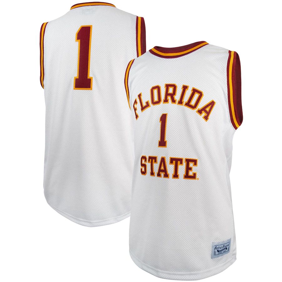 Custom #1 White Retro Basketball Shirt Top