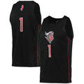 Custom #1 Black Basketball Shirt Top