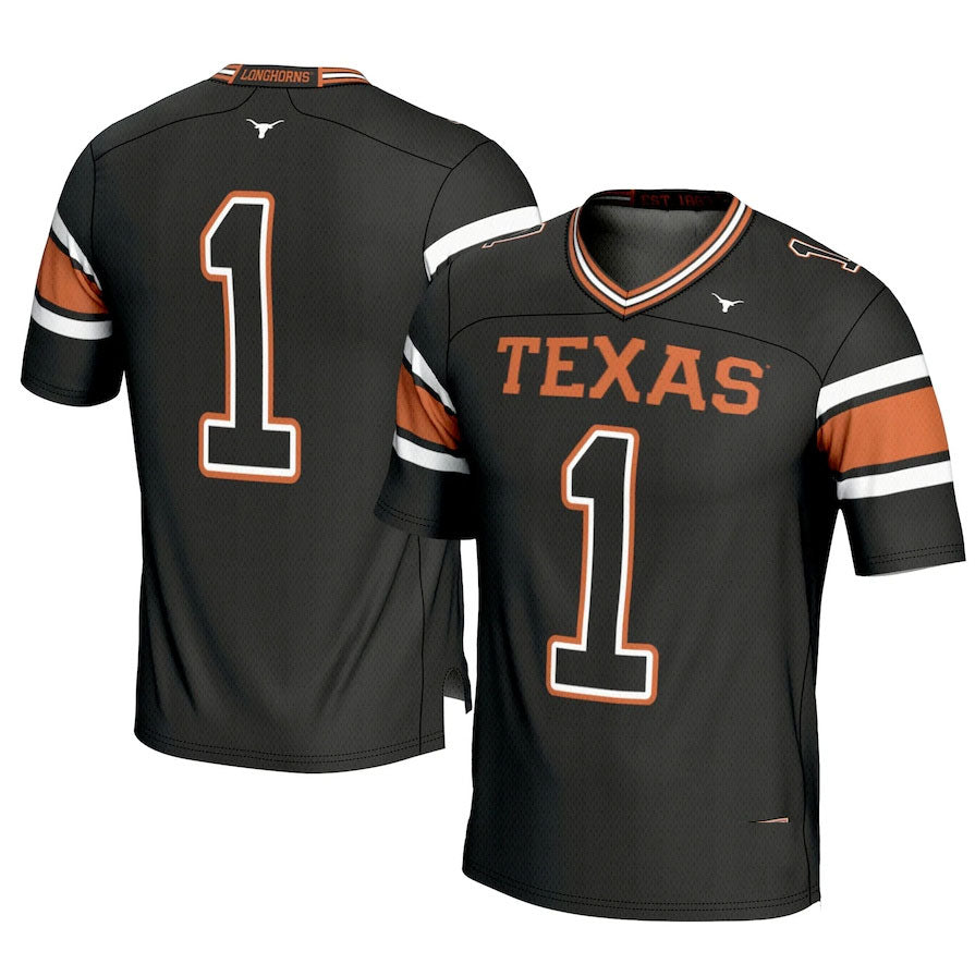 Custom #1 Black Football Shirt Top