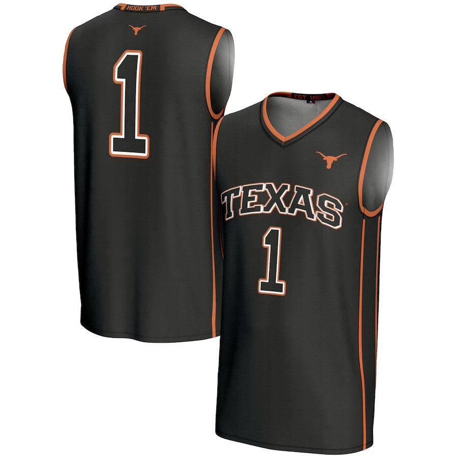 Custom #1 Black Basketball Shirt Top