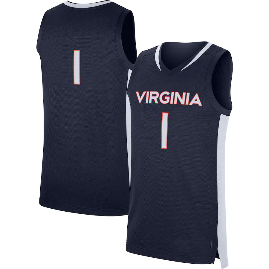 Custom #1 Navy CLE Basketball Shirt Top