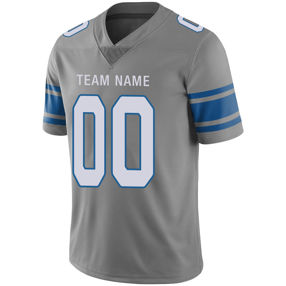 Custom Grey DET Football Shirt Top