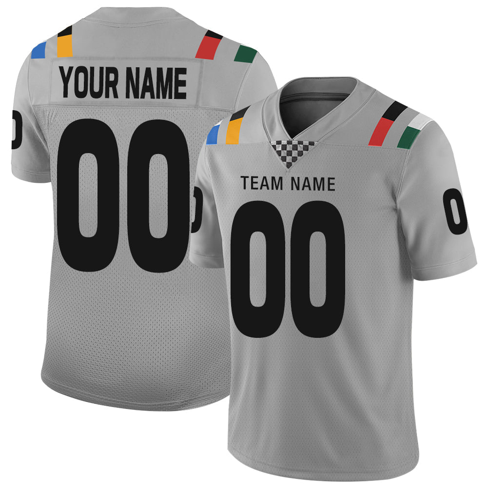 Custom Grey IND Football Shirt Top