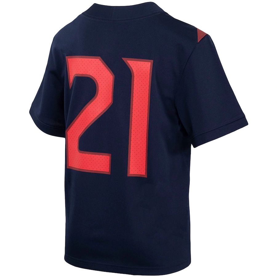 Custom #21 Navy Football Shirt Top