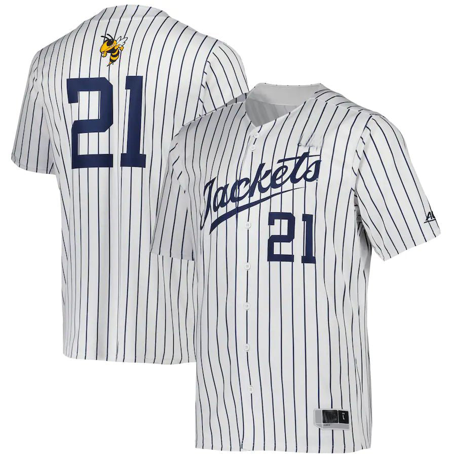 Custom #21 White Baseball Shirt Top