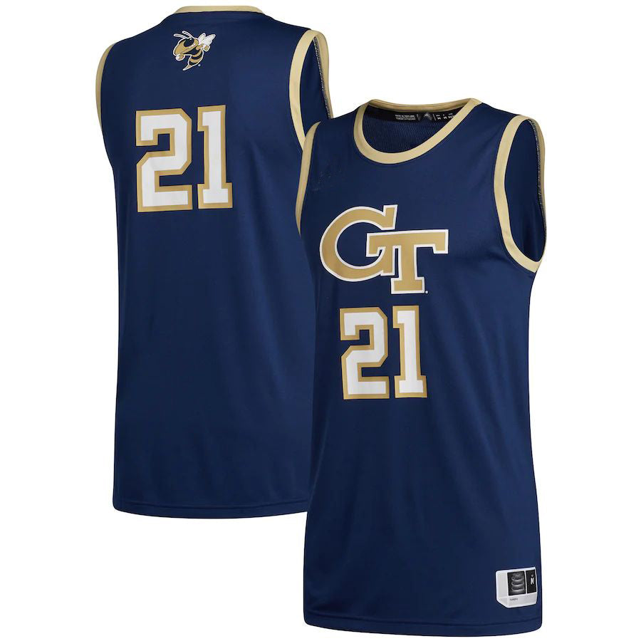 Custom #21 Yellow Basketball Shirt Top