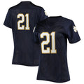 Custom #21 Navy Football Shirt Top