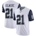 Custom #21 White DAL Football Shirt Top