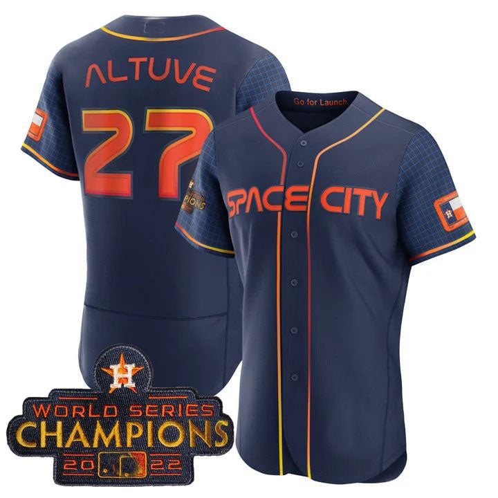Custom #27 Blue 2023 HOU Baseball Shirt Top