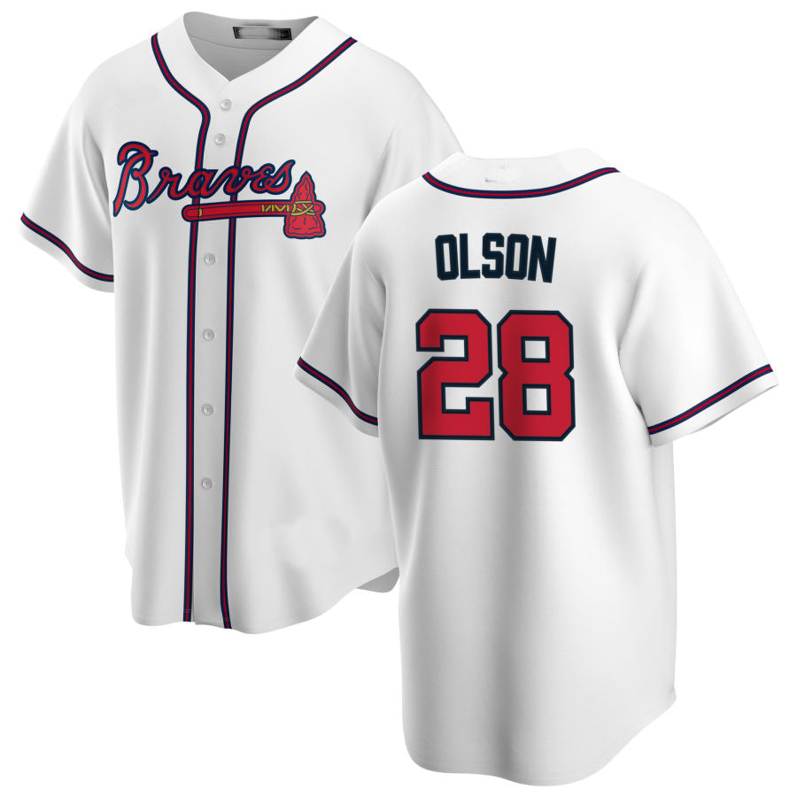 Custom #28 White ATL Baseball Shirt Top