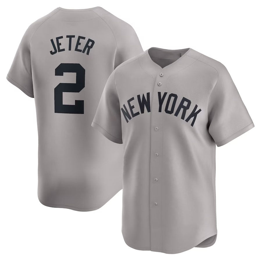 Custom #2 Gray NYY Baseball Shirt Top