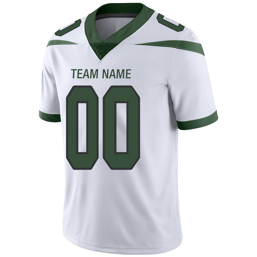 Custom White NYJ Football Shirt Top