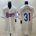 Custom #31 White LAD Baseball Shirt Top