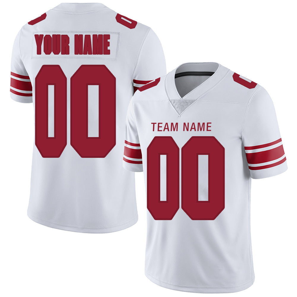 Custom White NYJ Football Shirt Top