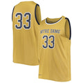 Custom #33 Gold Basketball Shirt Top
