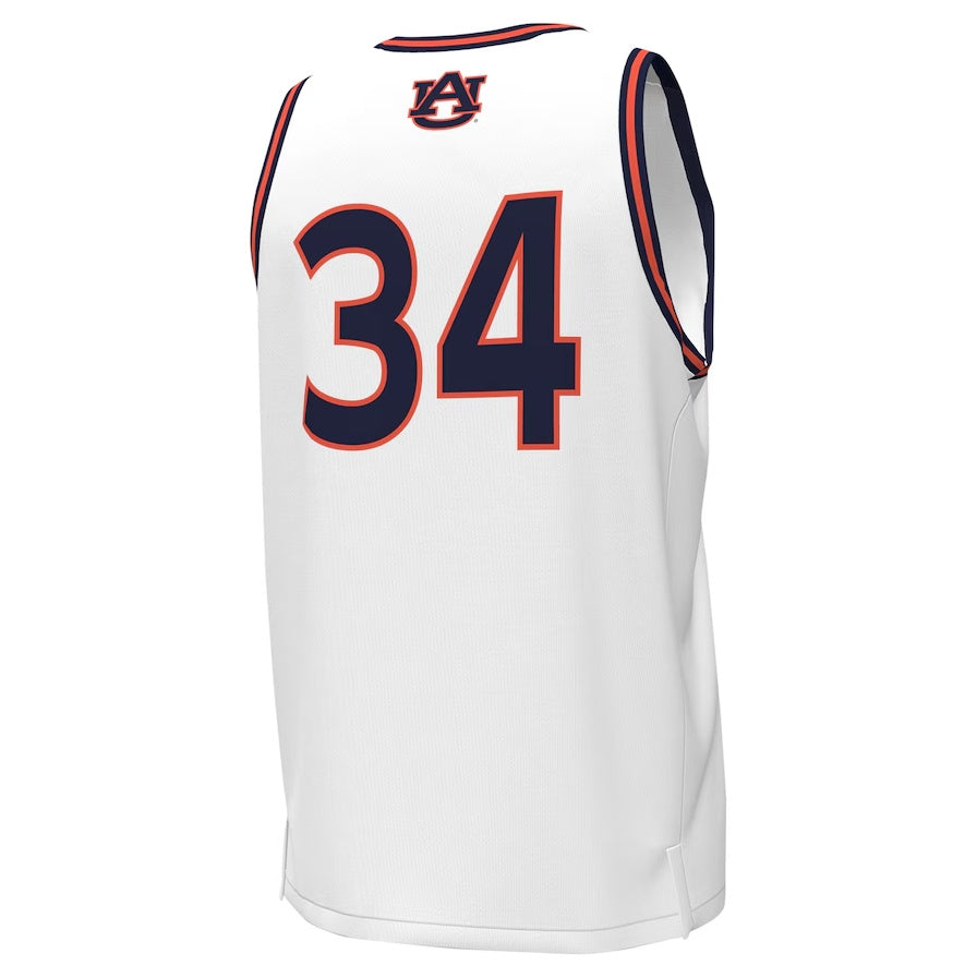 Custom #34 White Basketball Shirt Top