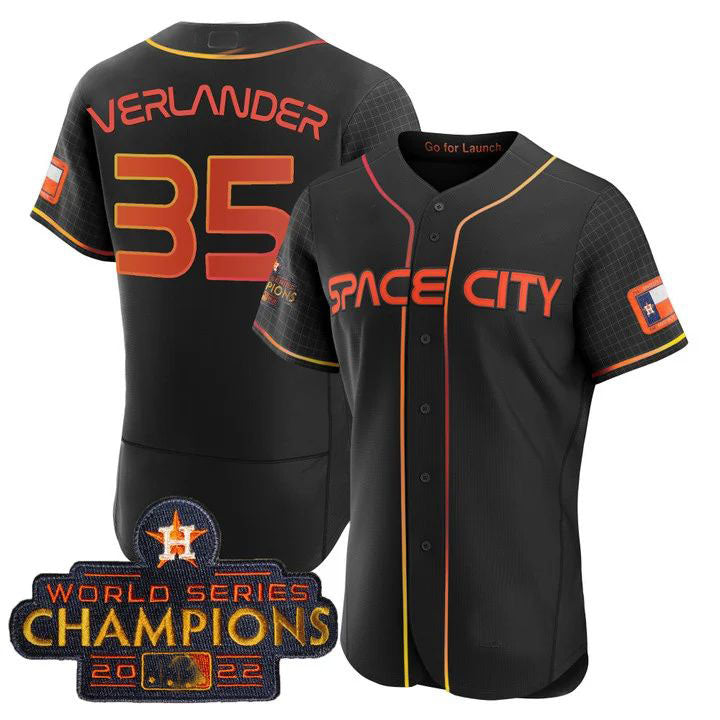 Custom #35 Black 2023 HOU Baseball Shirt Top