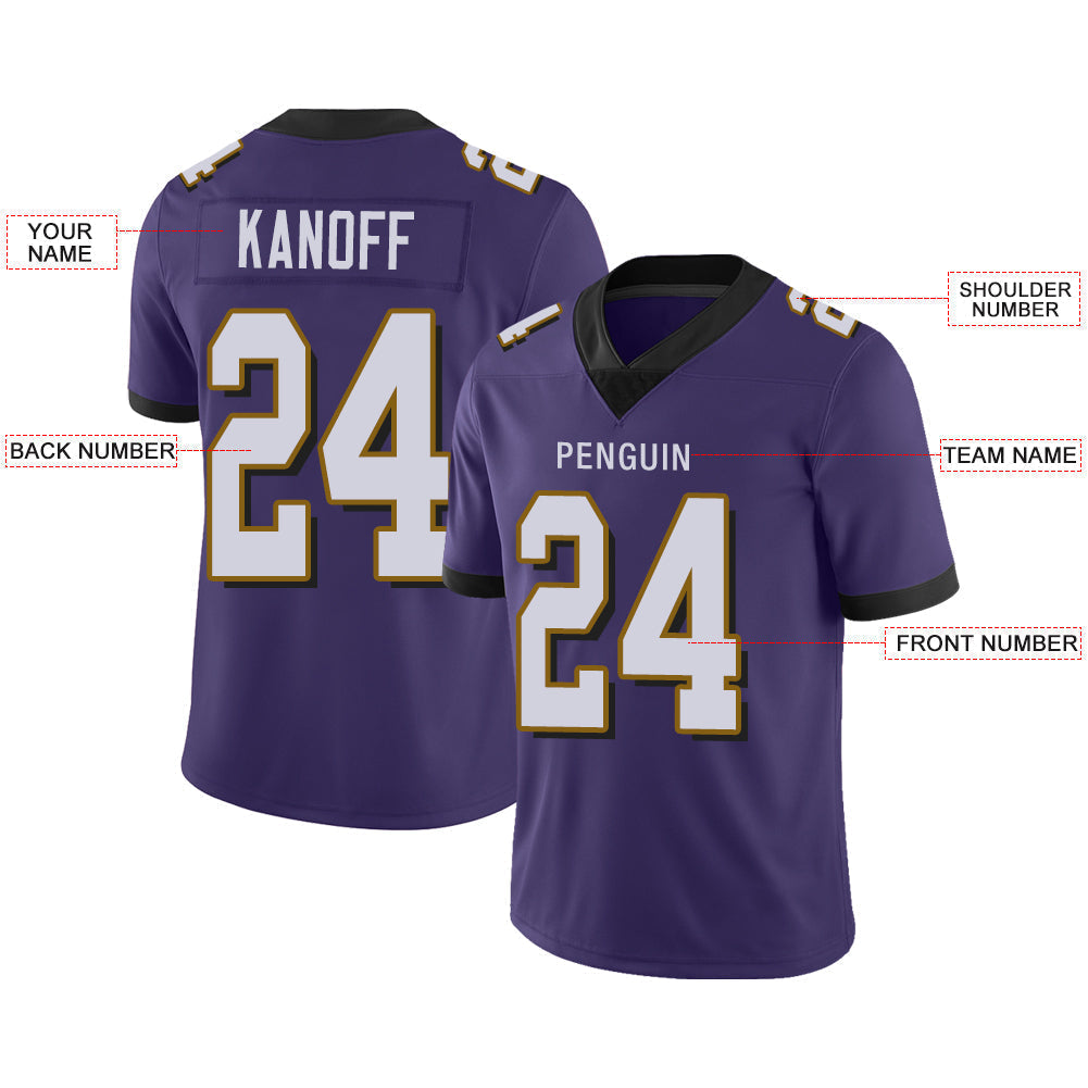 Custom Purple Football Shirt Top