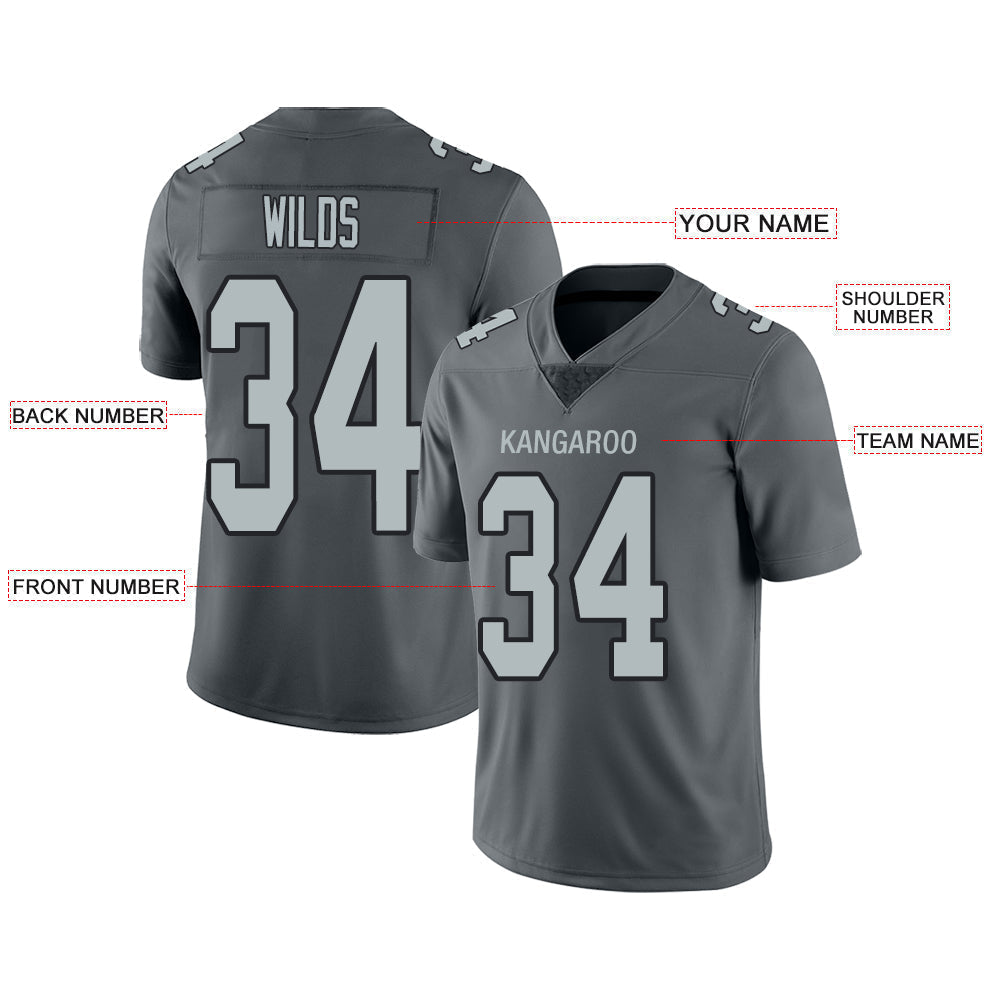 Custom Grey LV Football Shirt Top