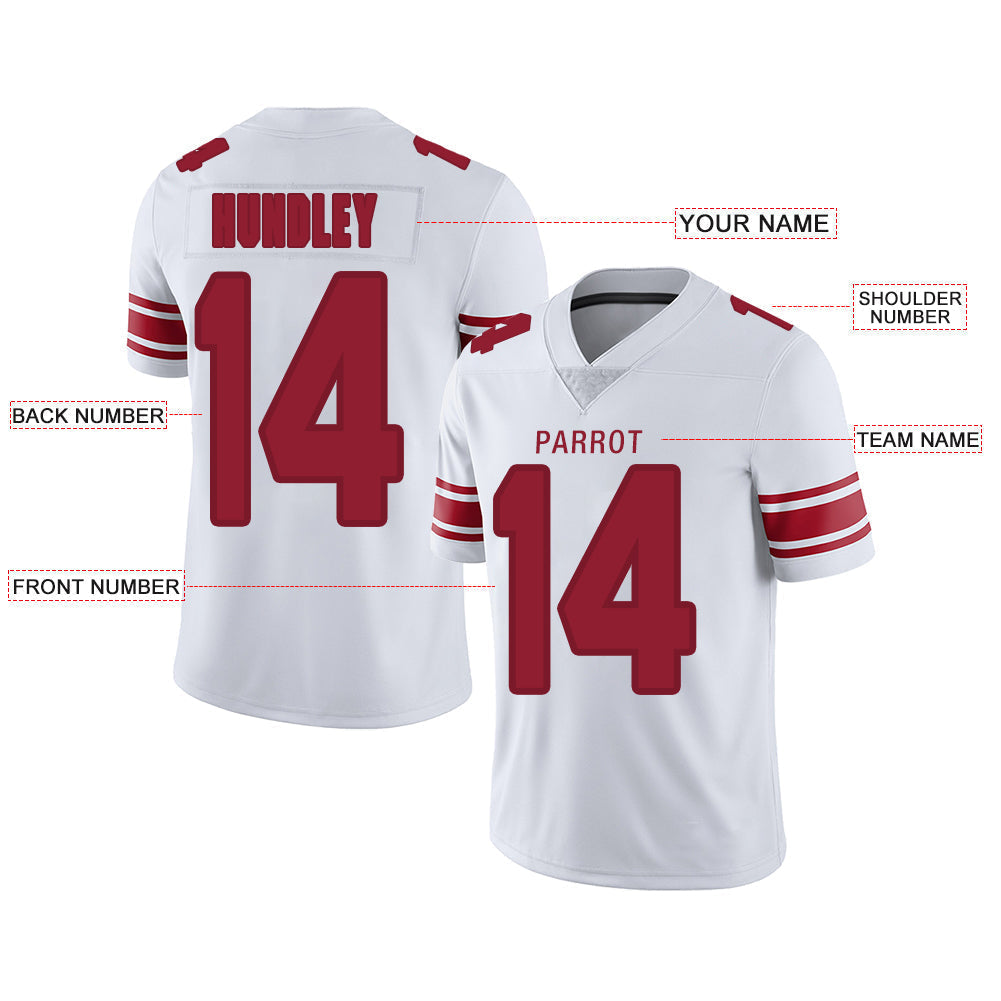 Custom White NYJ Football Shirt Top