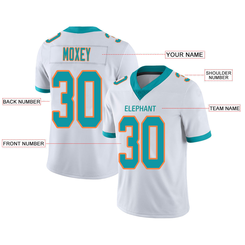 Custom White MIA Football Shirt Top
