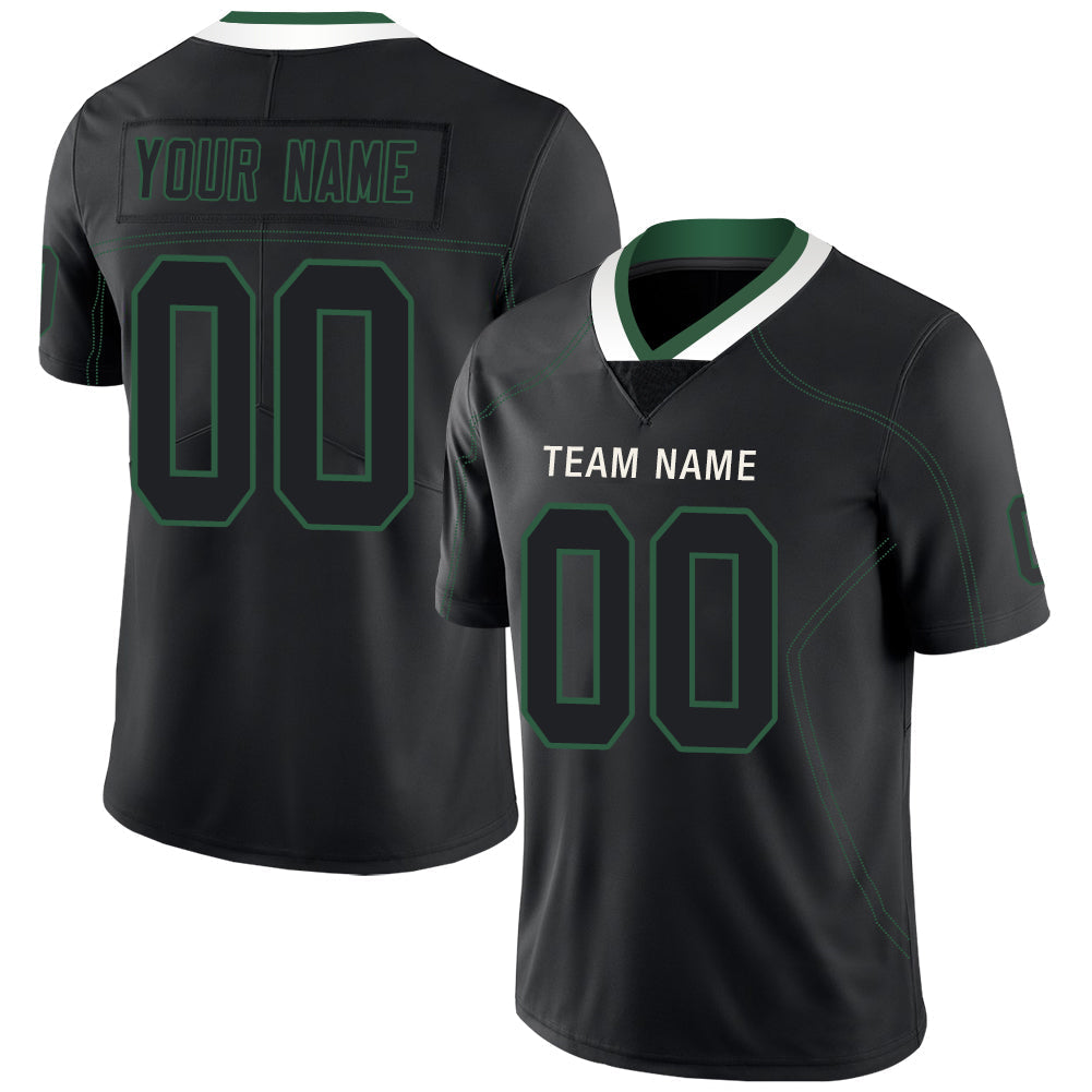 Custom Black NYJ Football Shirt Top