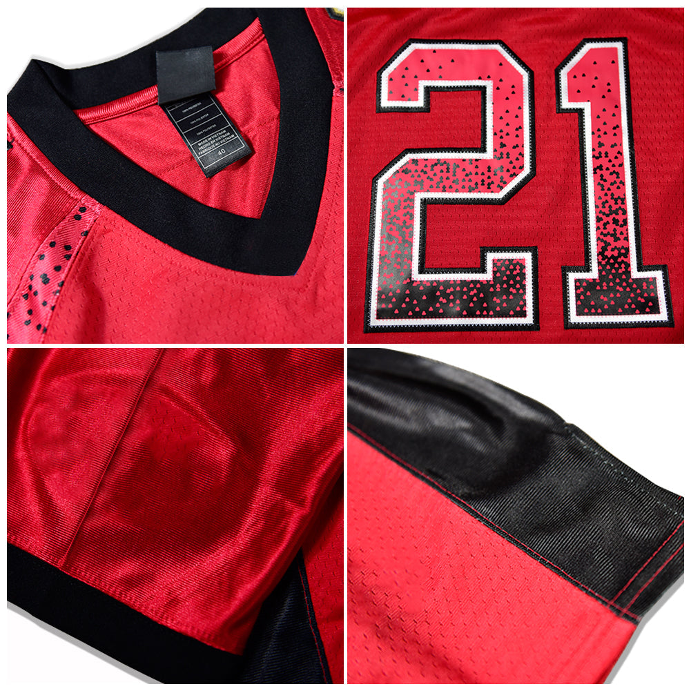 Custom Red NYJ Football Shirt Top