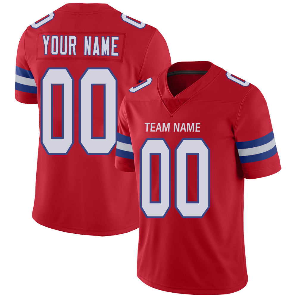 Custom Red NE Football Shirt Top