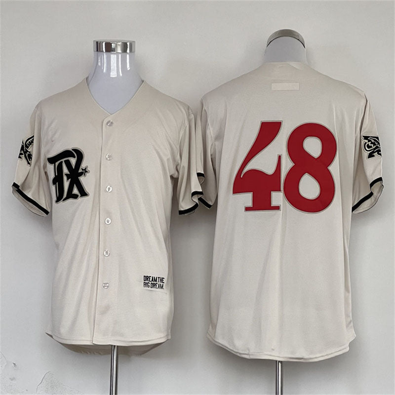 Custom #48 Cream 2023 City Connect TEX Baseball Shirt Top