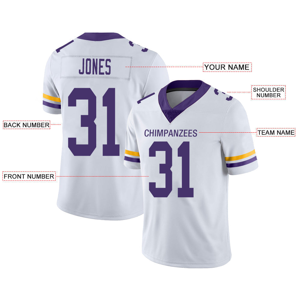 Custom White MIN Football Shirt Top