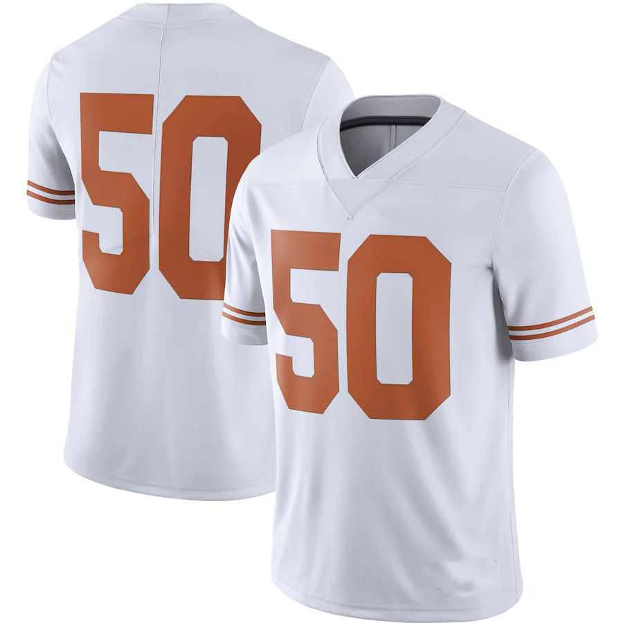 Custom #50 White College Shirt Top