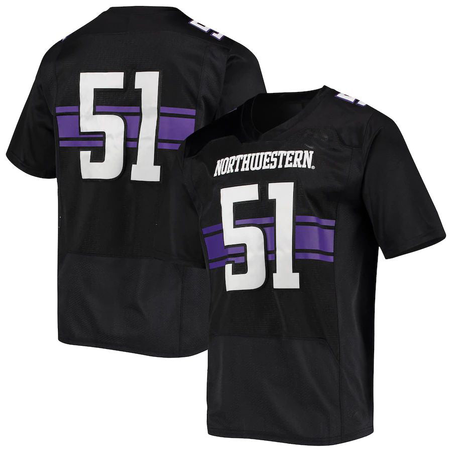 Custom #51 Black Football Shirt Top