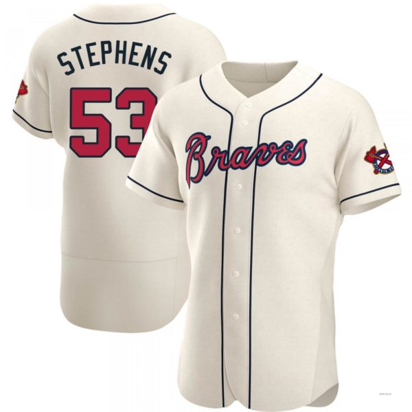 Custom #53 Cream ATL Baseball Shirt Top