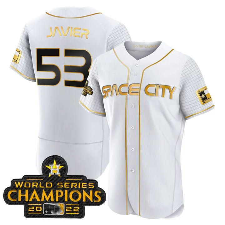 Custom #53 White 2023 HOU Baseball Shirt Top