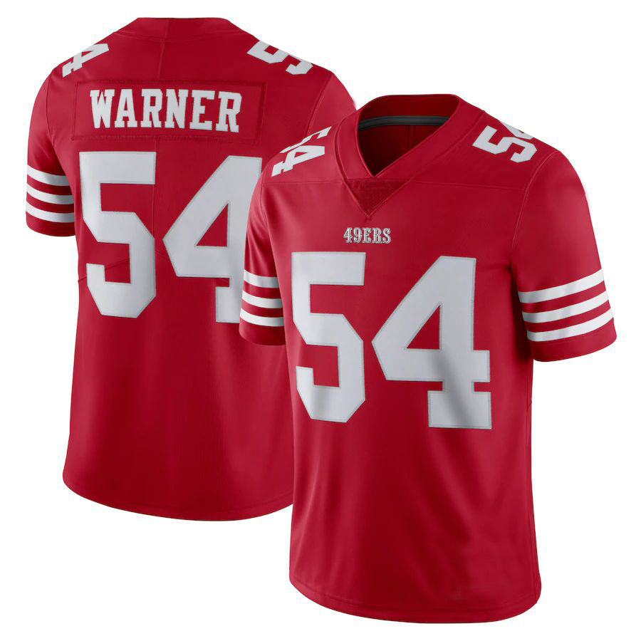 Custom #54 Red 2022 SF Football Shirt Top