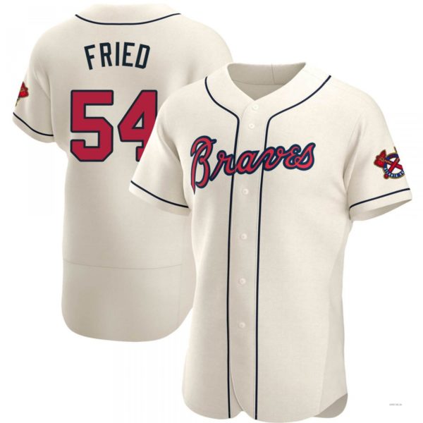 Custom #54 Cream ATL Baseball Shirt Top