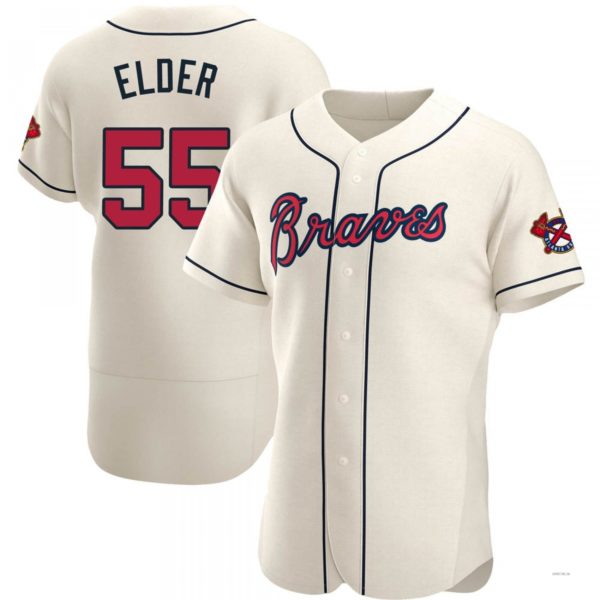 Custom #55 Cream ATL Baseball Shirt Top