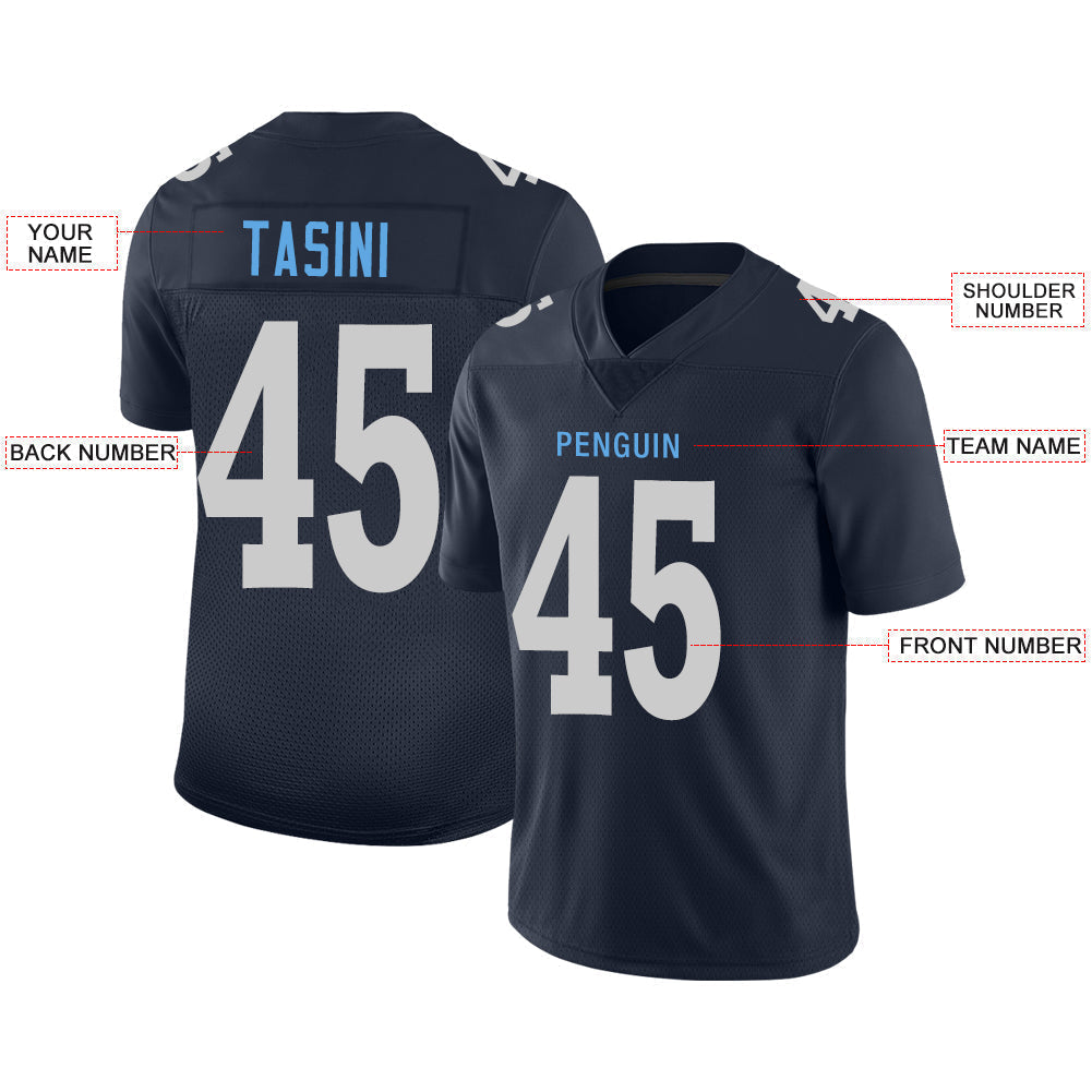 Custom Navy NYJ Football Shirt Top