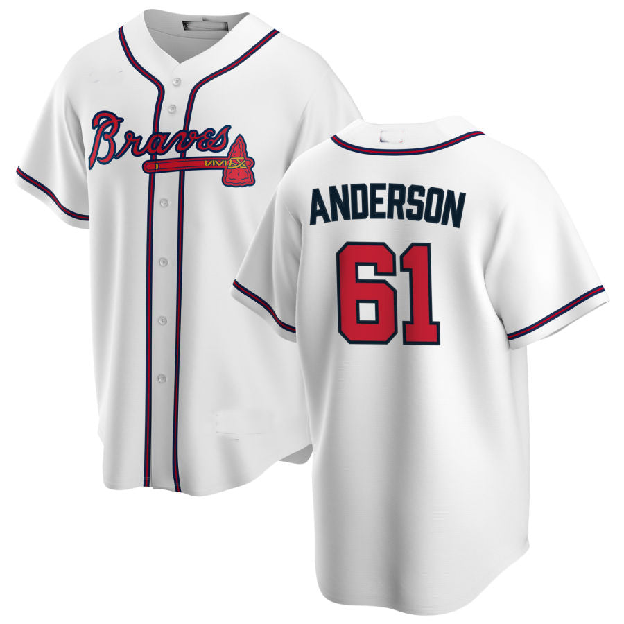 Custom #61 White ATL Baseball Shirt Top